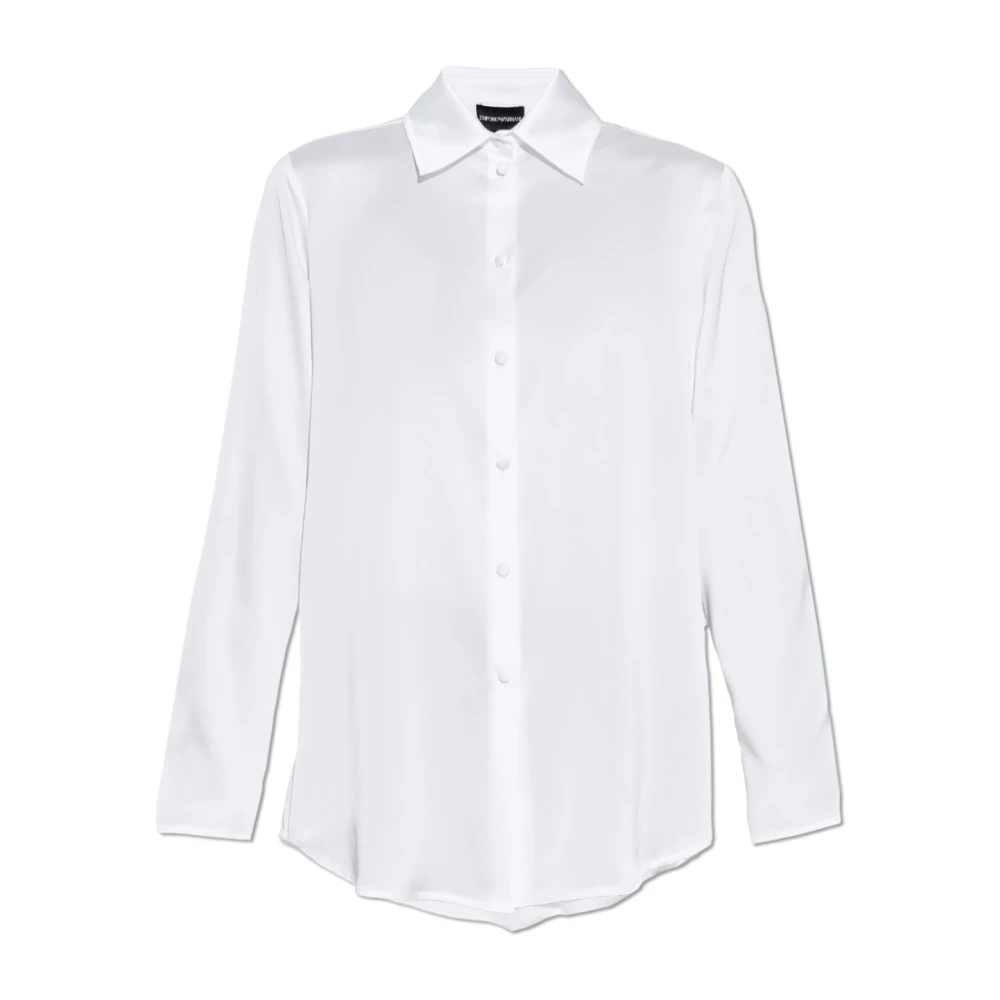 Emporio Armani Satijnen overhemd White Dames