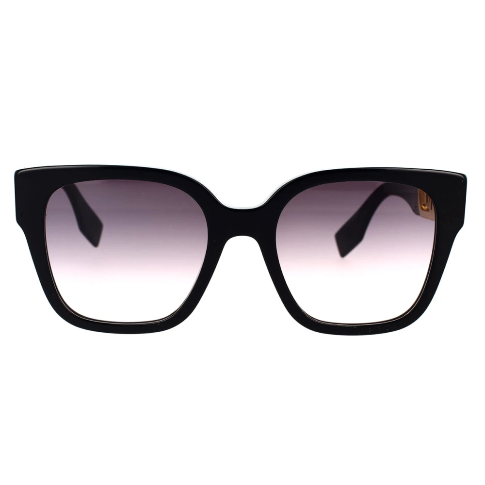 Fendi Glamoureuze vierkante zonnebril met schaduwrijke grijze lenzen Black Unisex