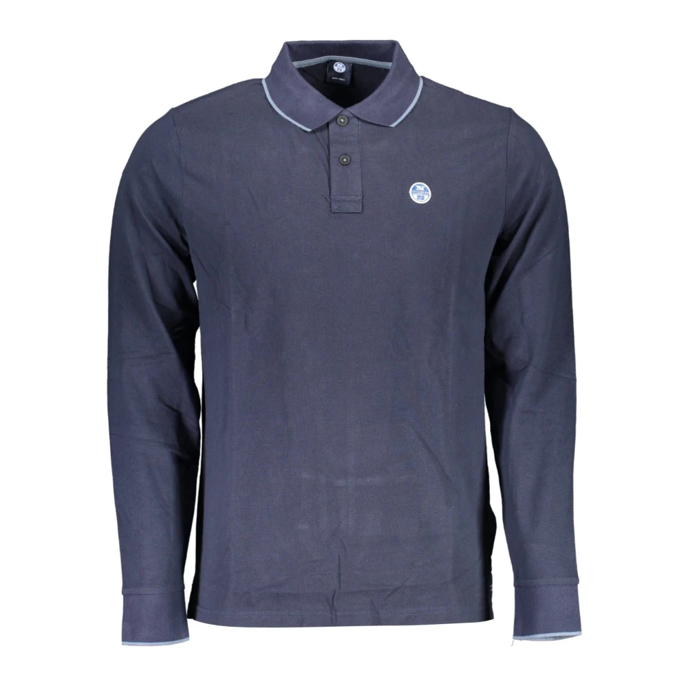 North Sails Blauw Polo Shirt met Lange Mouwen Blue Heren
