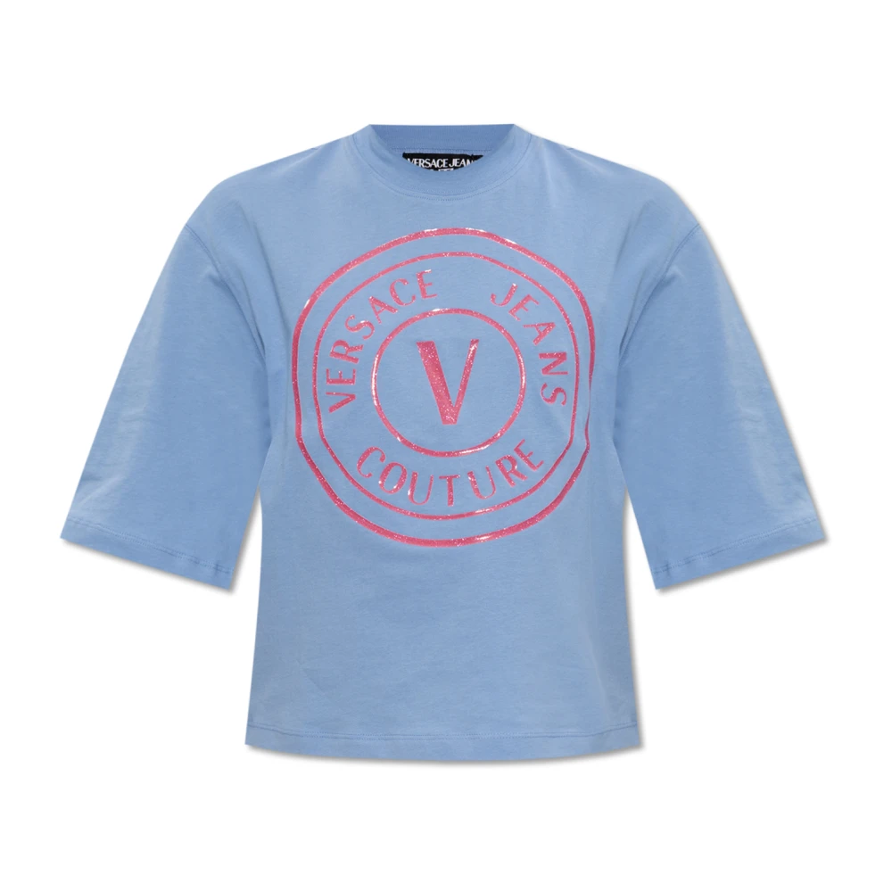 Versace Jeans Couture Katoenen T-shirt Blue Dames