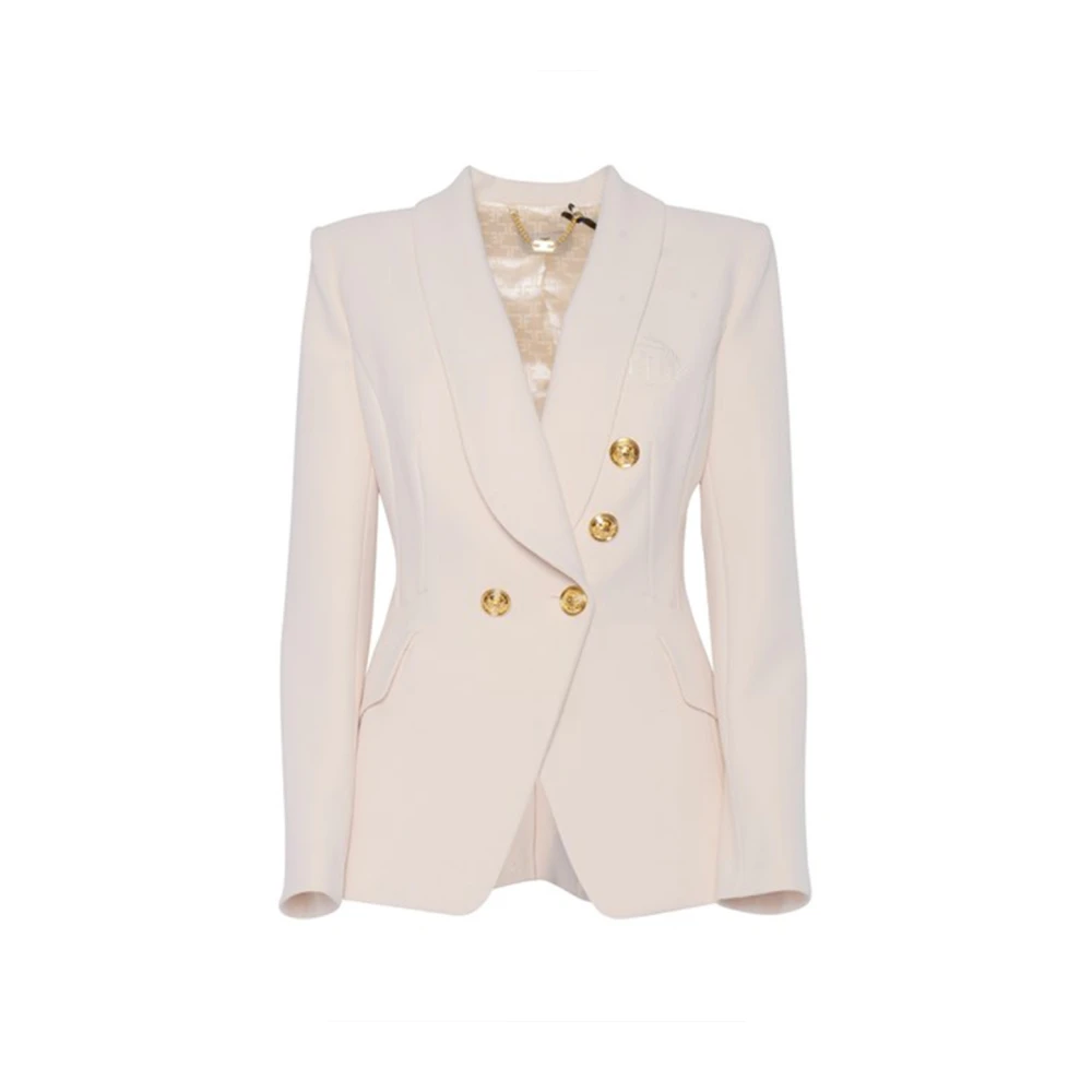 Elisabetta Franchi Stijlvolle Blazers voor een Effortless Look White Dames