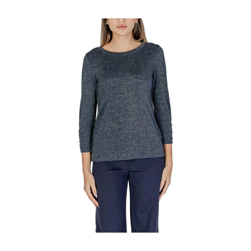 Street One Blauwe Glitter Blouse Top T-Shirt Chic Blue Dames
