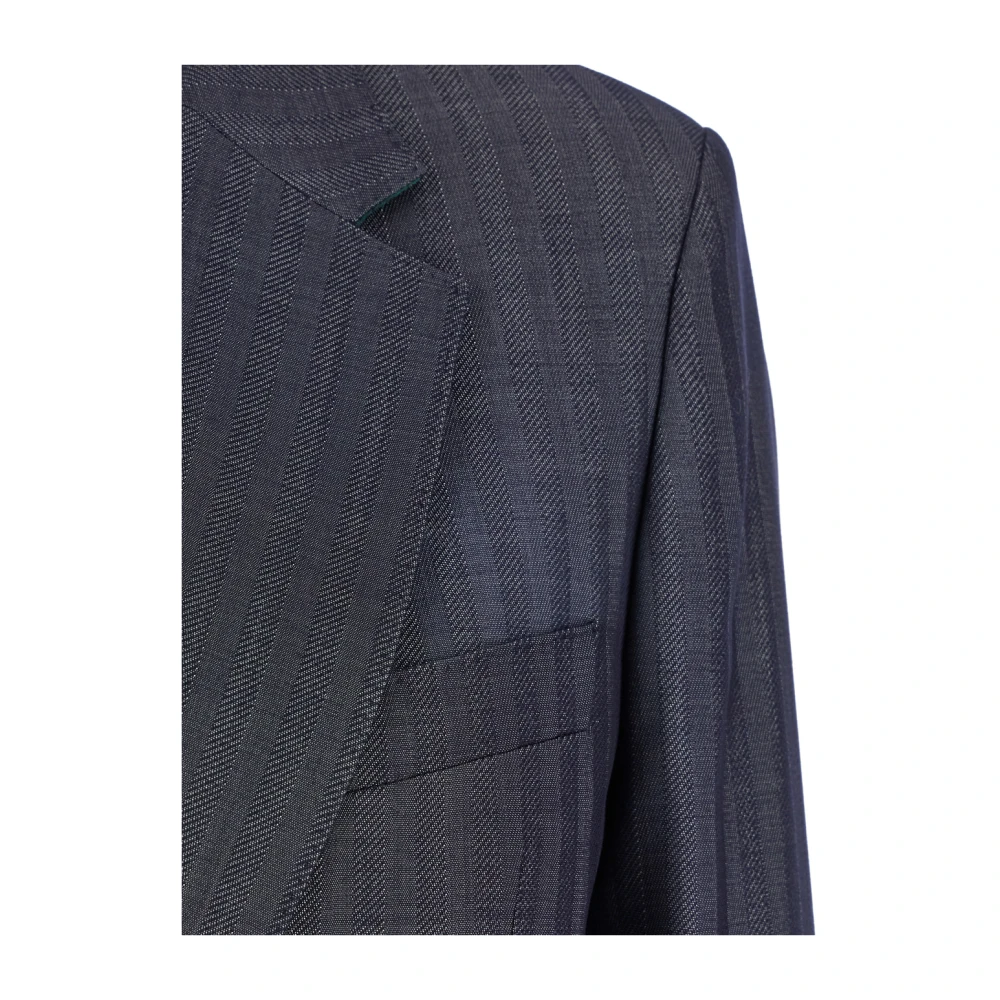 ETRO Dubbelrijige Grijze Blazer Jas Gray Dames
