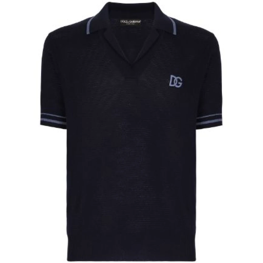 Dolce & Gabbana Midnight Blue Polo Shirt Black Heren