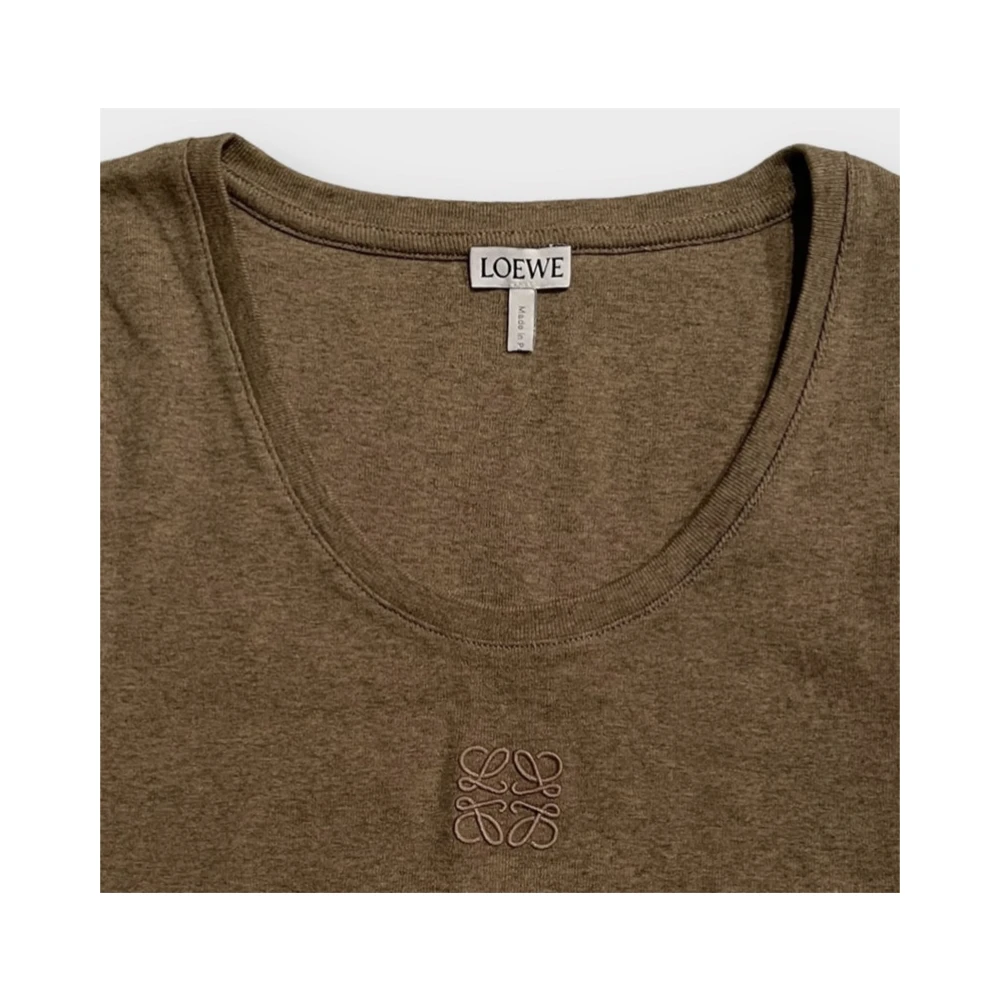 Loewe Anagram Katoenen T-Shirt Nieuw Met Doos Brown Dames