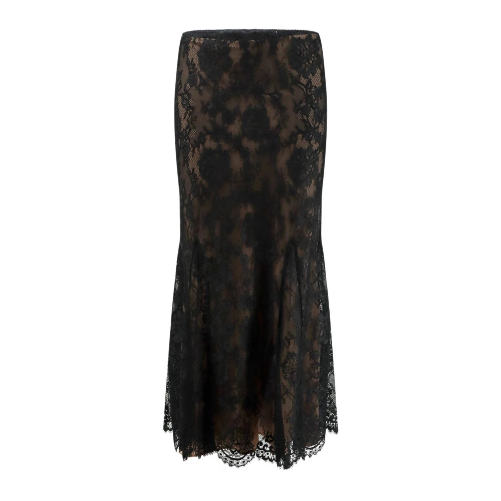 Self Portrait Women's Black Lace Midi Skirt - Midi Skirts - Xs - Skirts