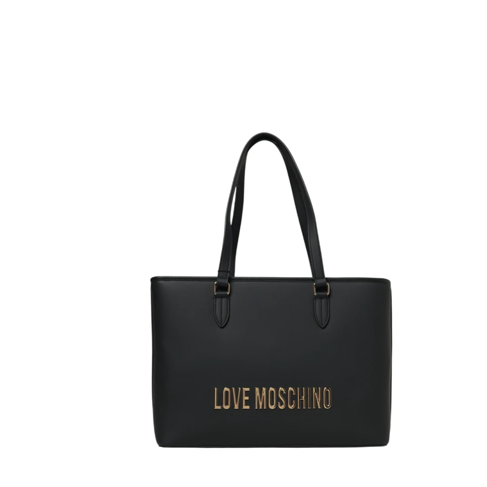 Love Moschino Donna Nero Logo Lettering Shopping