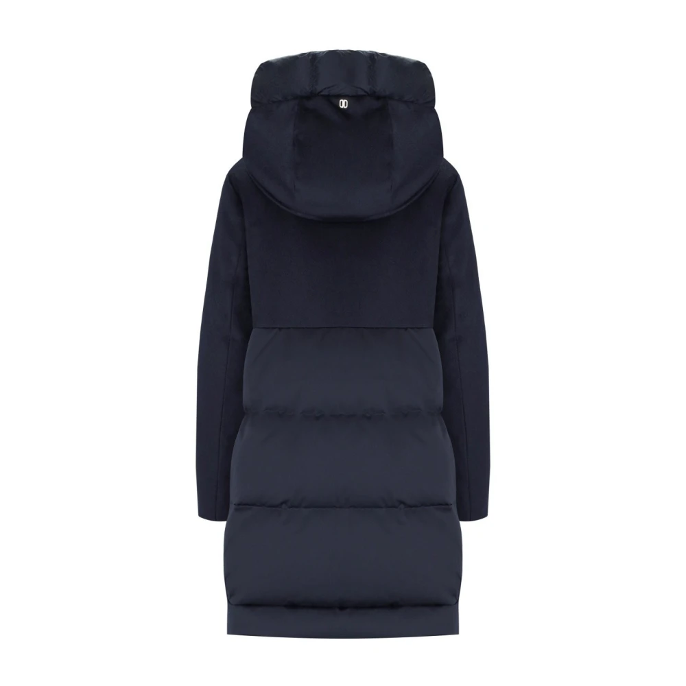 Duno Blauwe Gewatteerde Hoodiejas Blue Dames
