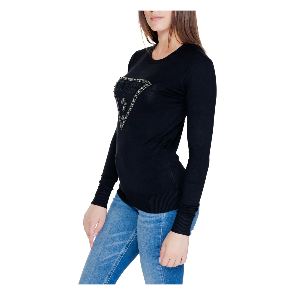 Guess Triangle Logo Dames Top Herfst Winter Collectie Black Dames