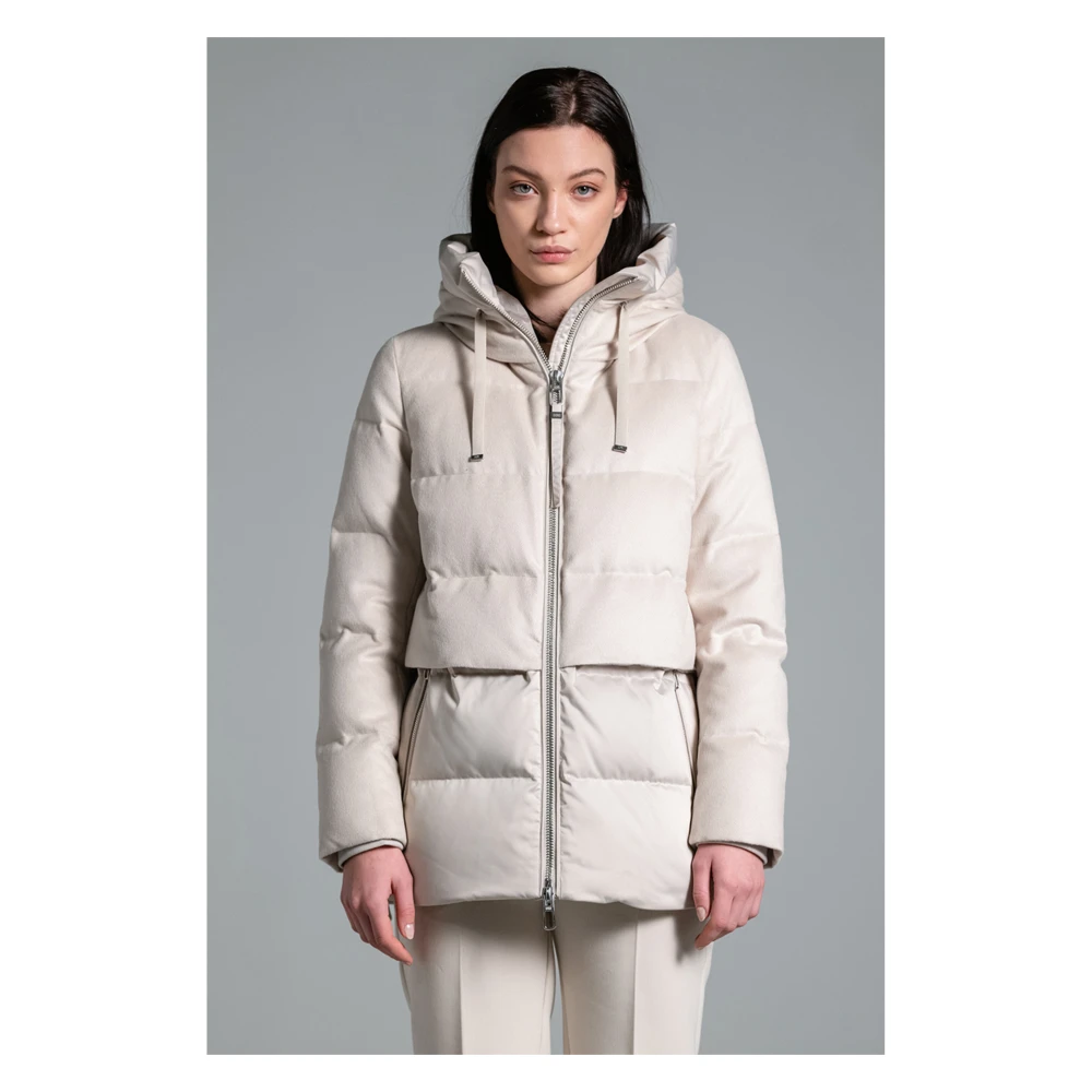 Duno Korte Parka Jas Beige Dames