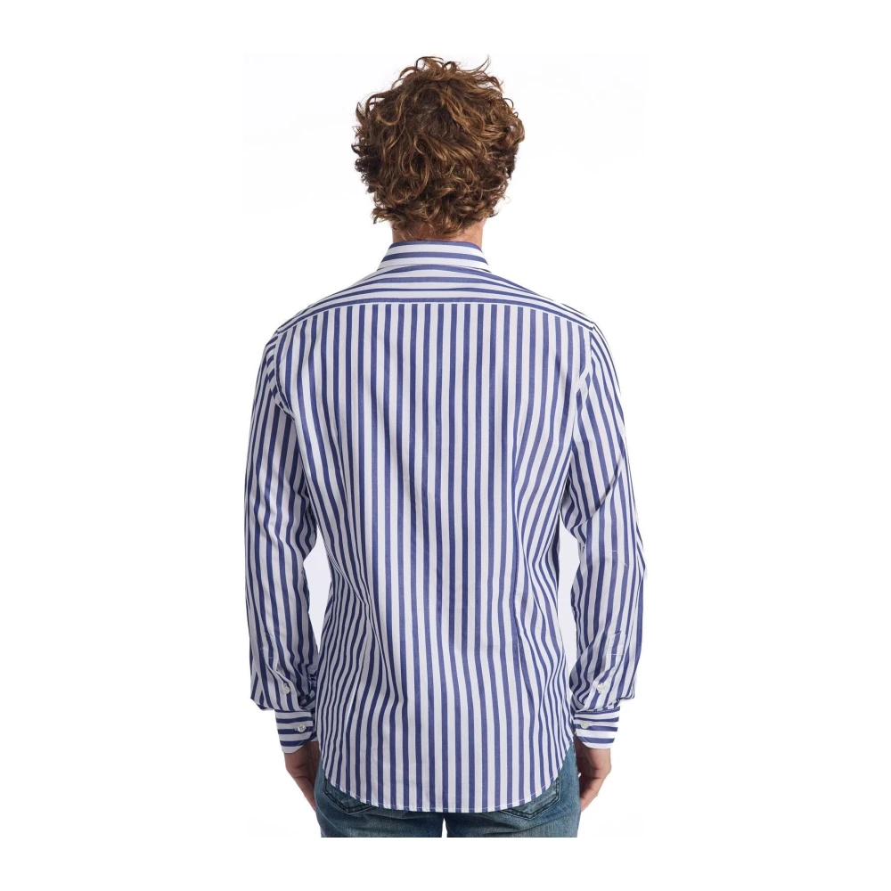 Baldinini Tijdloos Gestreept Overhemd Elegante Stijl Blue Heren