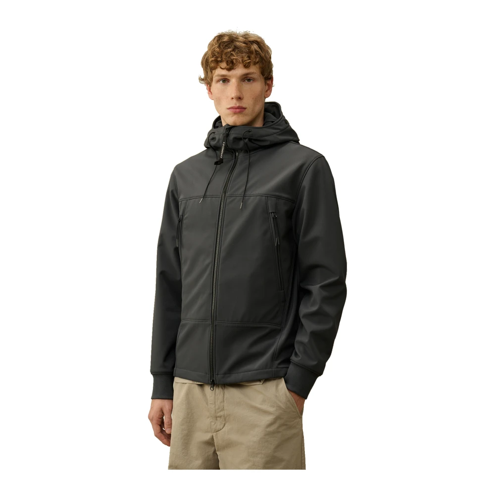 C.P. Company Goggle jack in softshell stretchstof Black Heren
