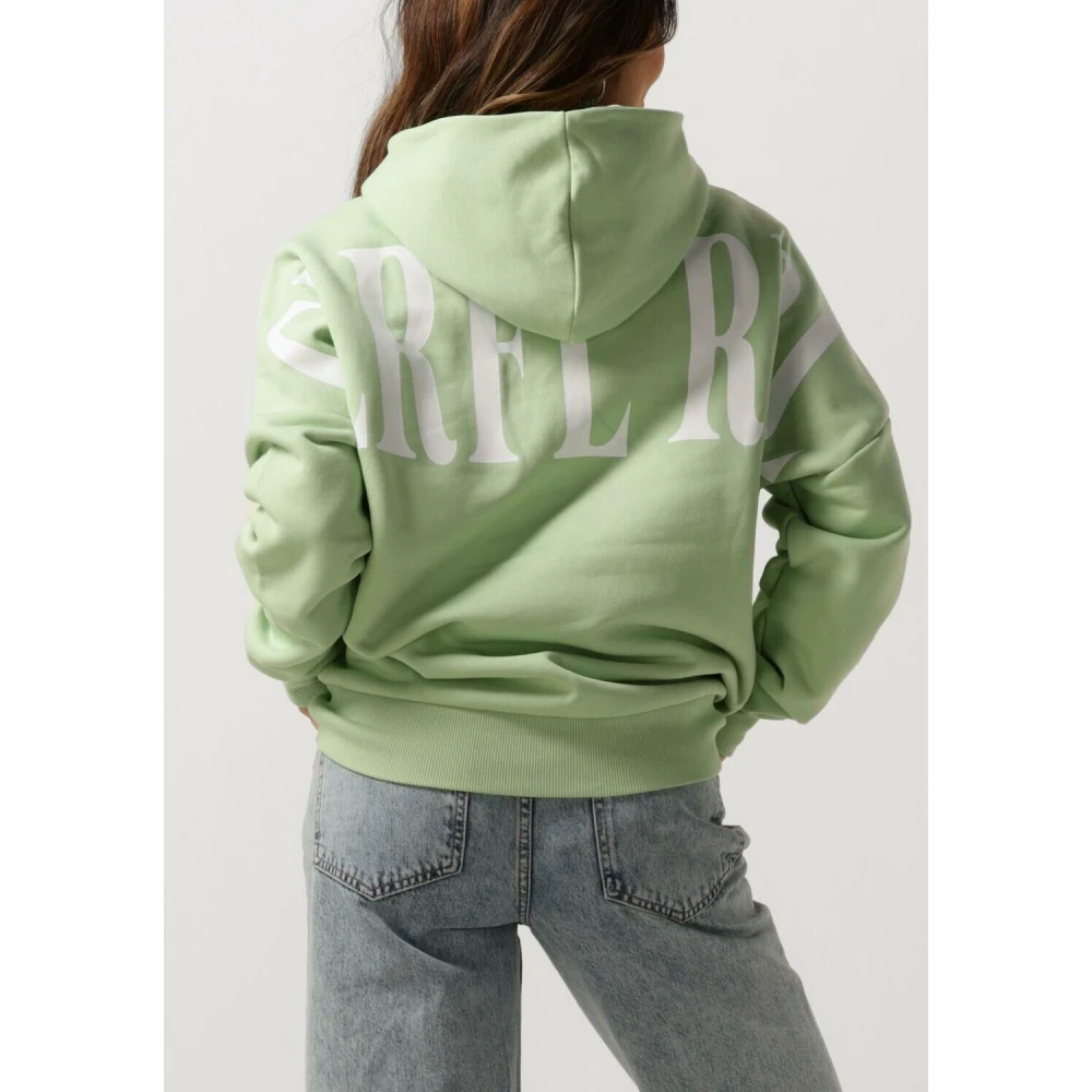 Colourful Rebel Hoodie met logo op de rug dropped shoulder mint Green Dames