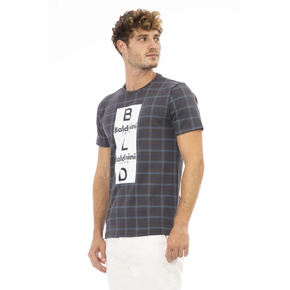 Baldinini Casual Ronde Hals T-shirt met Voorprint Gray Heren