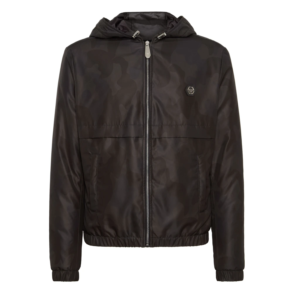 Philipp Plein Men's Black Windbreaker Camouflage - Light Jackets - 2XL - Jackets