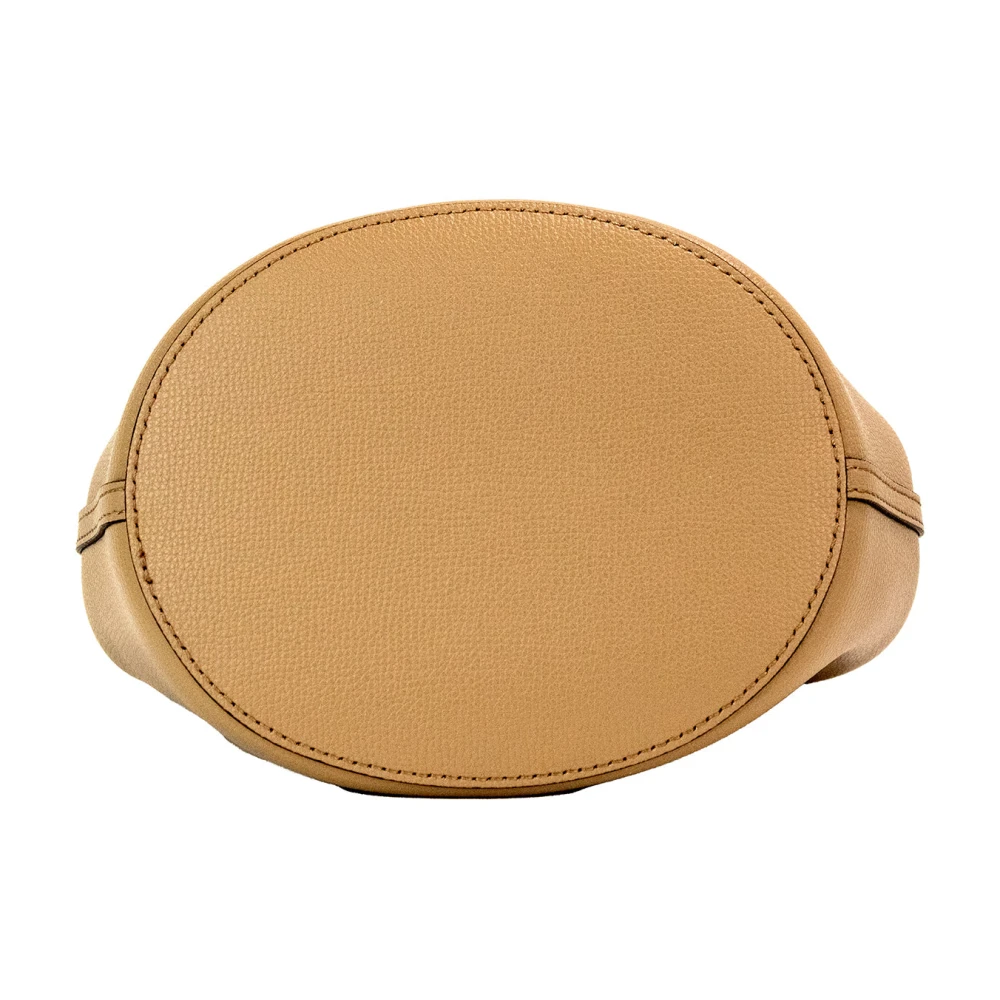 Burberry Kleine Haymarket Check Bucket Crossbody Tas Beige Dames