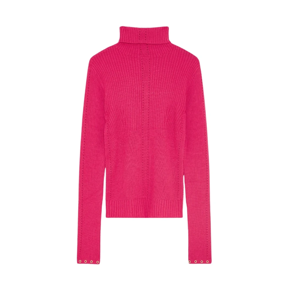 PATRIZIA PEPE Essentiële Trui met Hoge Hals Pink Dames