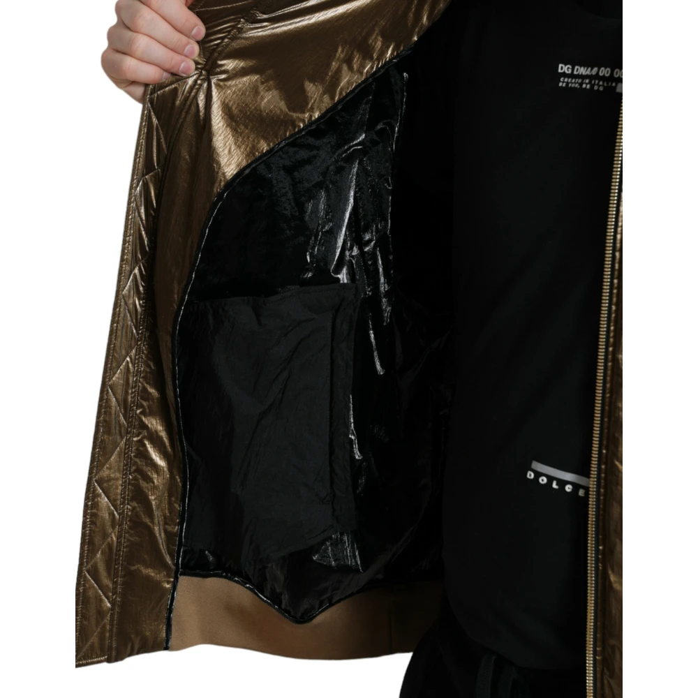 Dolce & Gabbana Elegante Bronzen Bomberjack Brown Heren