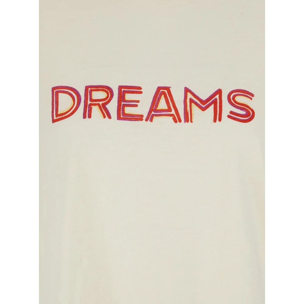 BA&SH Wit T-shirt met ronde hals en print op de voorkant White Dames