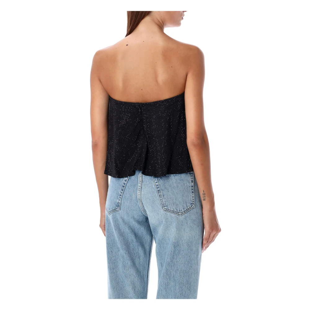 Retrofête Zwarte Kristal Strapless Top Aw24 Black Dames
