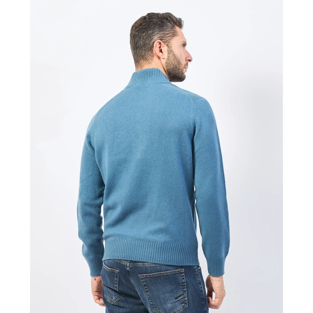 Gran Sasso Blauwe Cashmere Polo Sweater Blue Heren