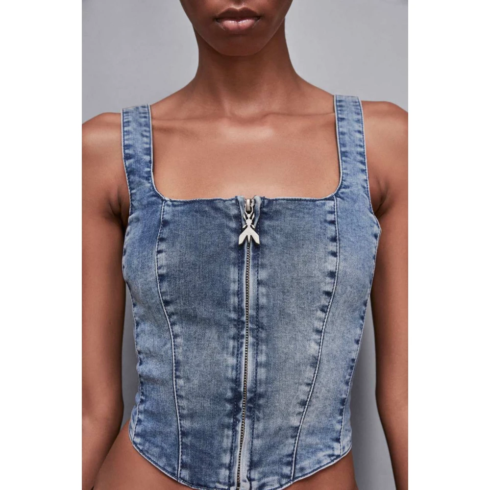 PATRIZIA PEPE Vintage Wash Overhemd Ca25 Blue Dames