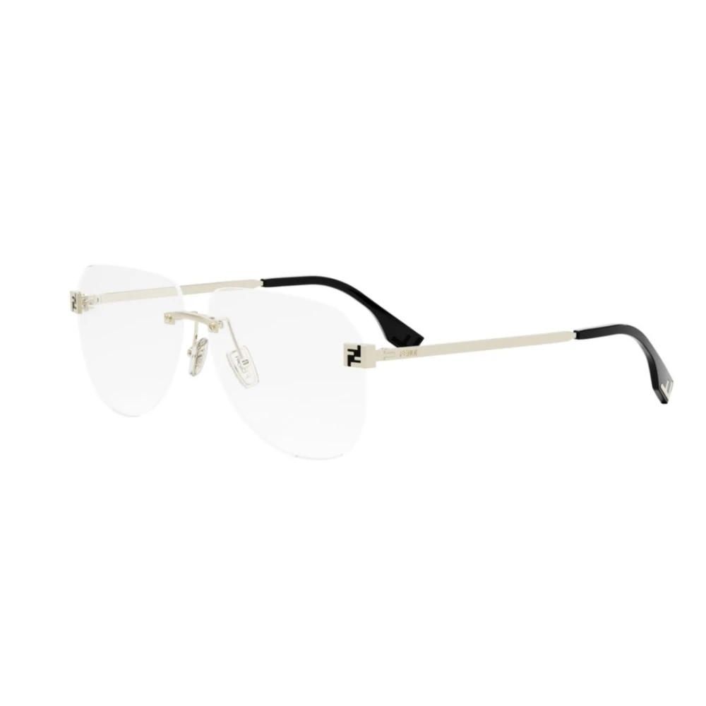 Fendi Moderne Lichtgewicht Pilotbril Yellow Heren