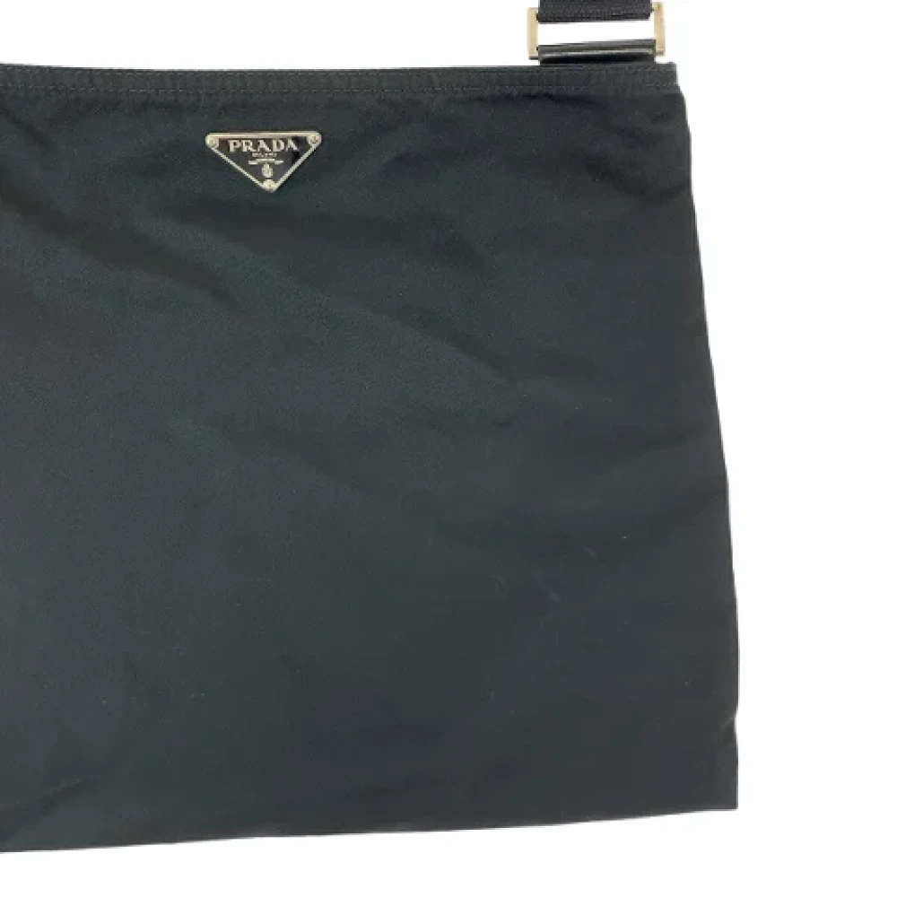 Prada Vintage Pre-owned Canvas shoulder-bags Black Dames