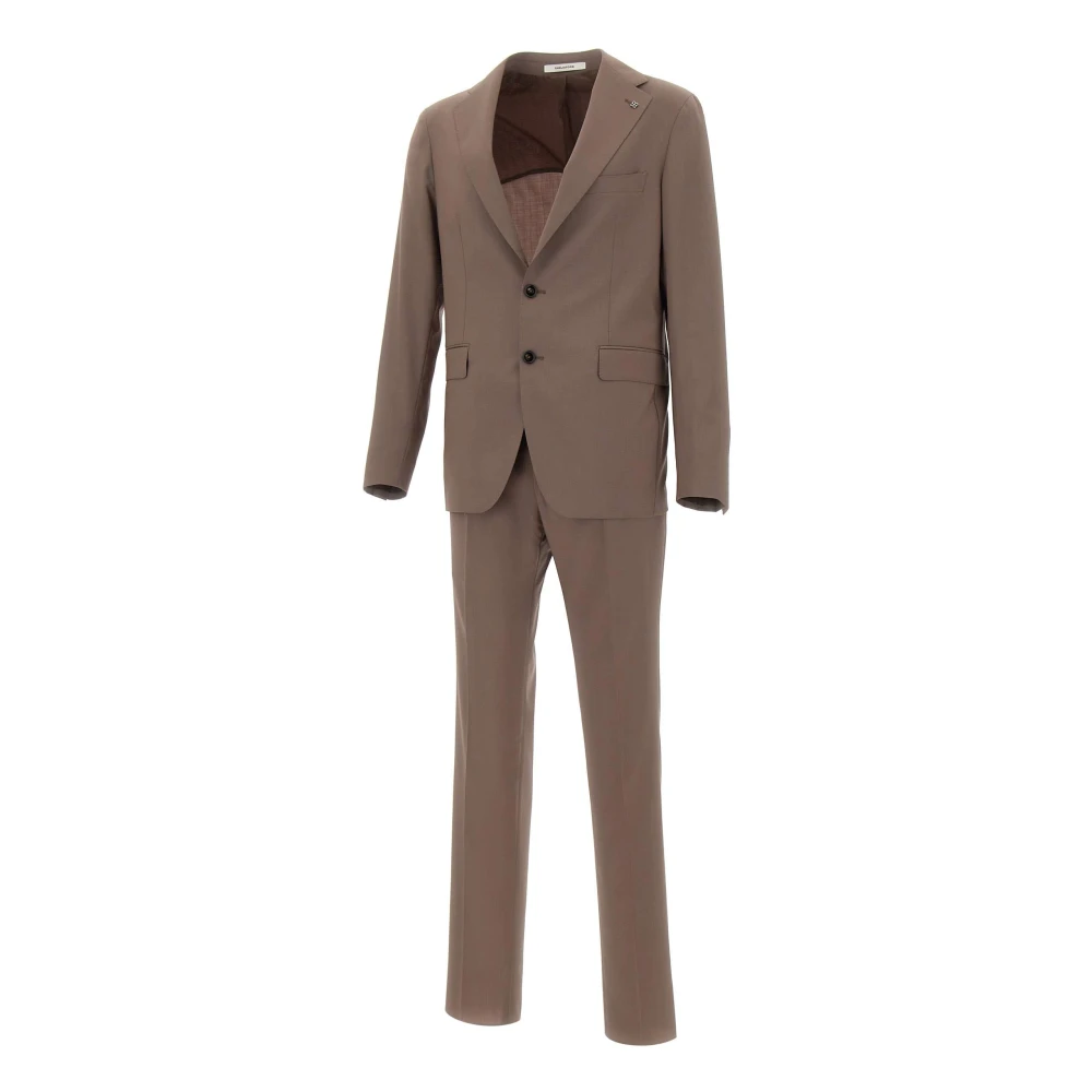 Tagliatore Men's Brown Single Breasted Suits, Xl, Dresses