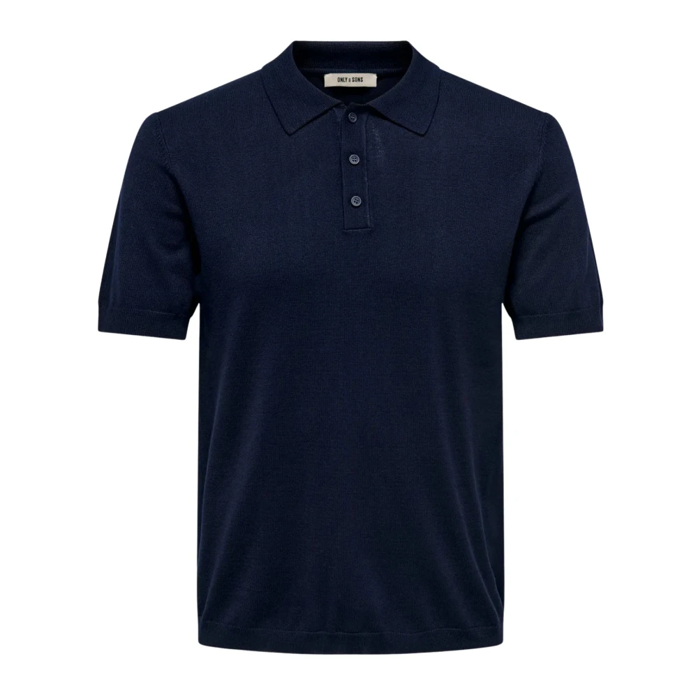 Only & Sons Men's Blue Onswyler Life Reg 14 Ss Polo Knit Noos