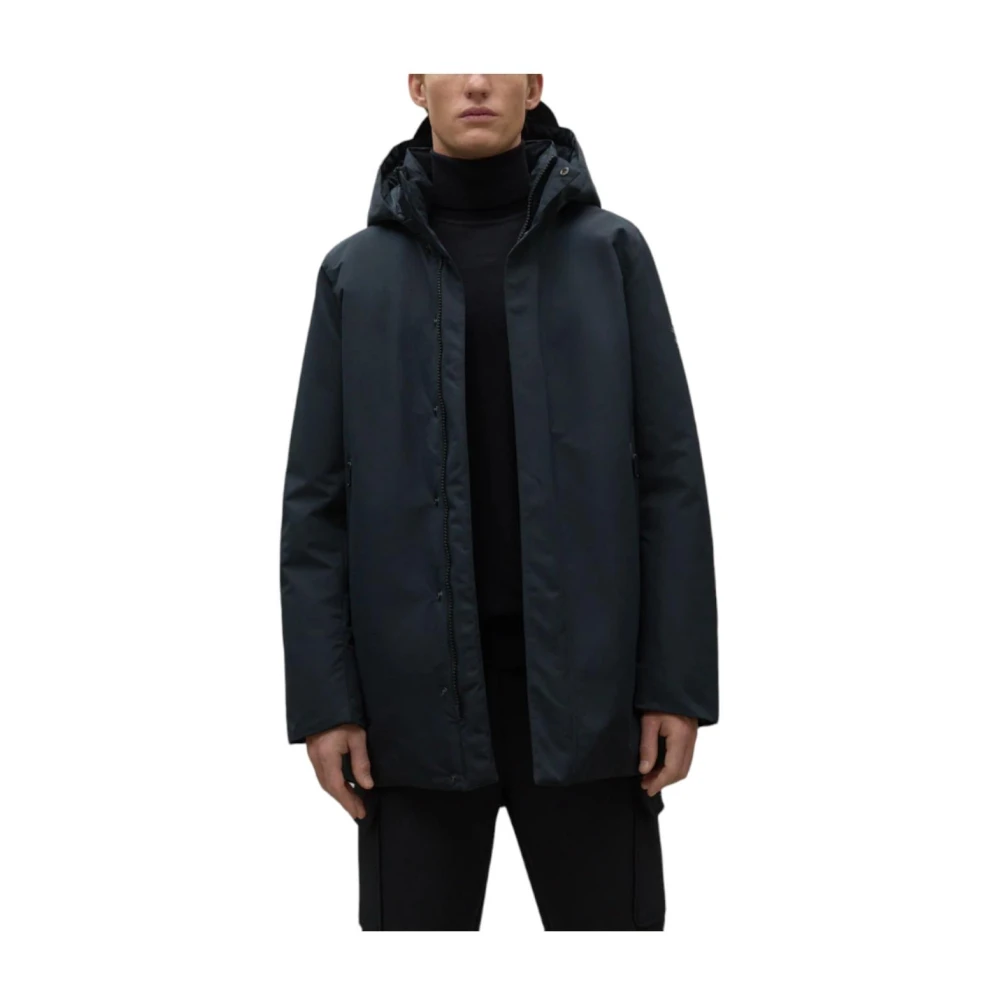 Ecoalf Gerecyclede Oceaan Polyester Parka Jas Black Heren