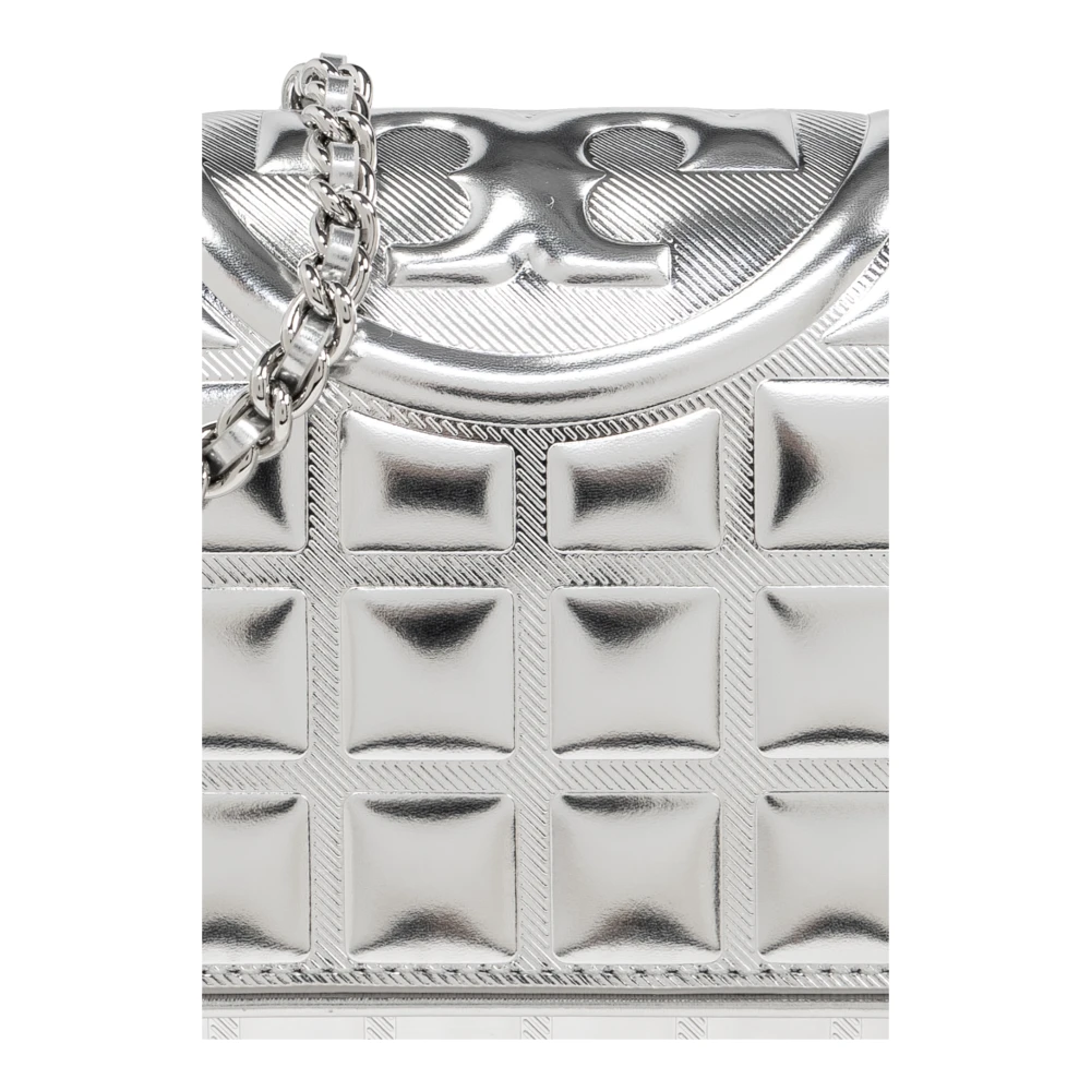 TORY BURCH Portemonnee op een band Fleming Soft Gray Dames