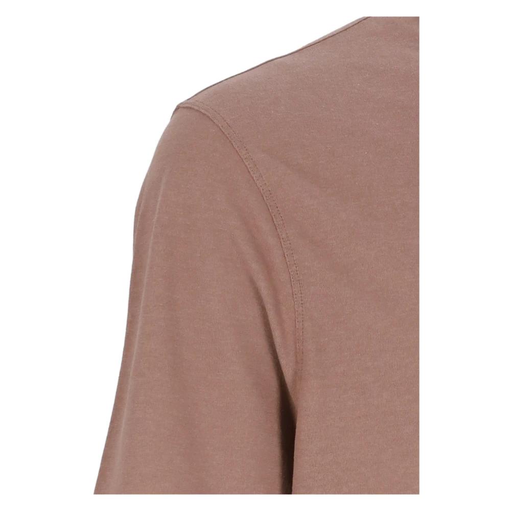 Zanone Bruine Katoenen T-shirt met Ronde Hals Brown Heren