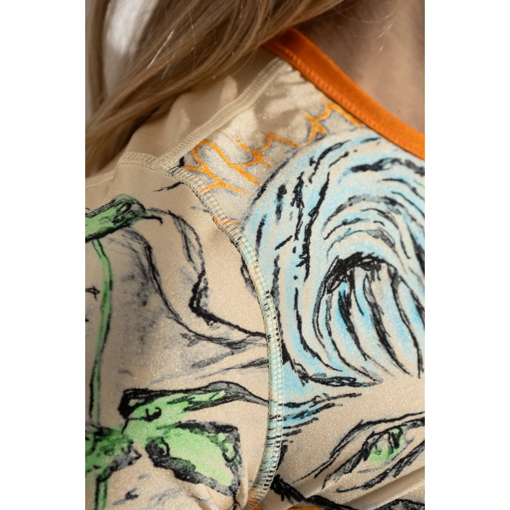 Diesel Top T-Uncutie-Long-Q2 Multicolor Dames