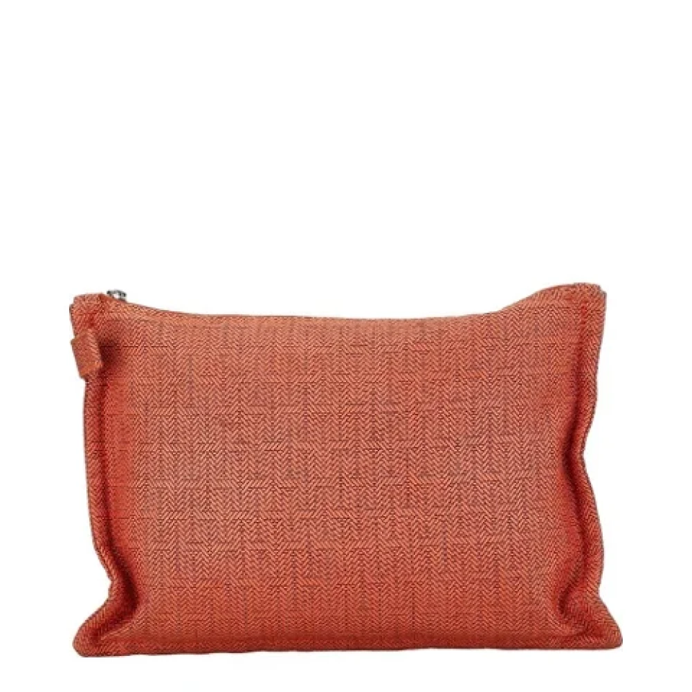 Hermès Vintage Pre-owned Canvas clutches Orange Dames