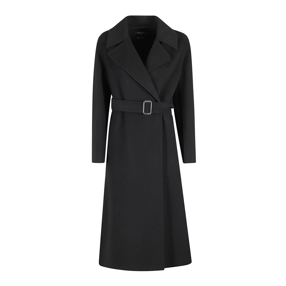 Max Mara Weekend Zwarte Wollen Omslagjas Black Dames
