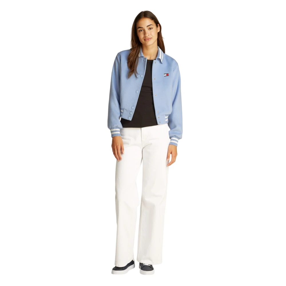 Tommy Jeans Heldere Blauwe Bomberjack Blue Dames