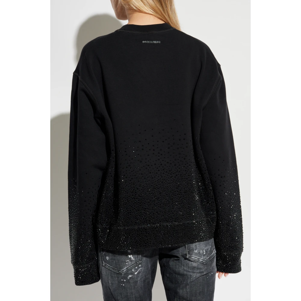 Dsquared2 Sweatshirt met strass Black Dames