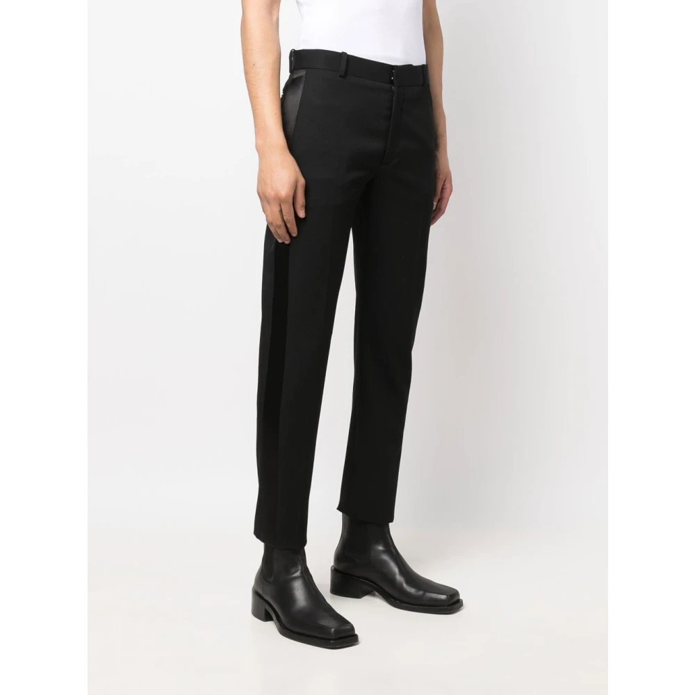 alexander mcqueen Zwarte zijden paneel op maat gemaakte broek Black Heren