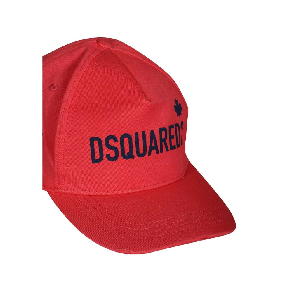 Dsquared2 Baseball Cap met Logo Print Red Heren