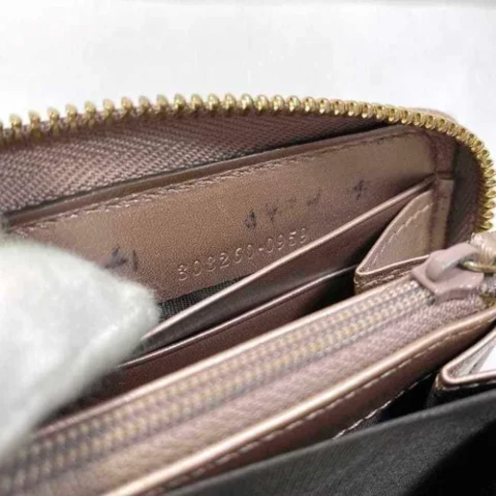 Gucci Vintage Pre-owned Leather wallets Beige Dames
