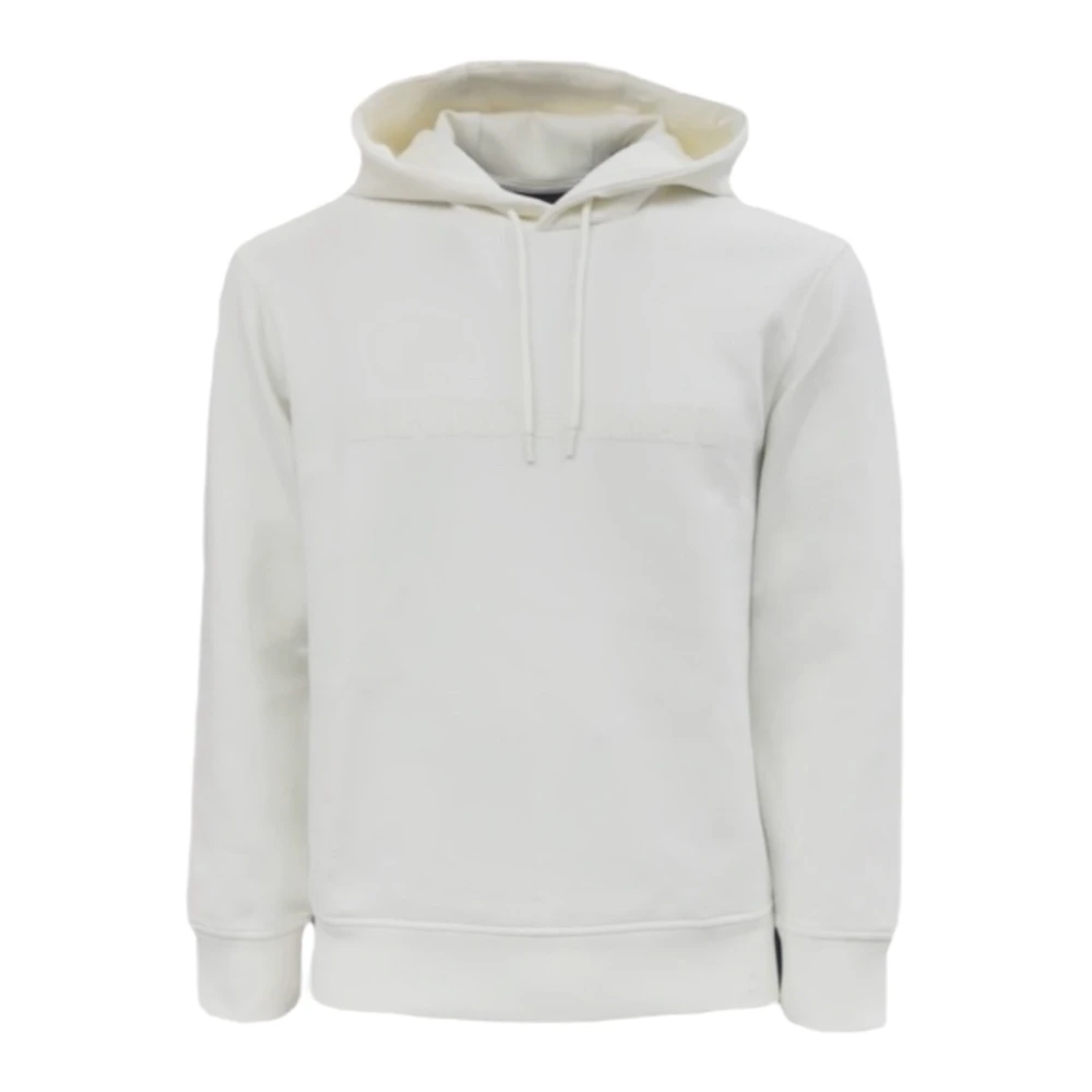 Emporio Armani Witte hoodie met logobedrukking White Heren
