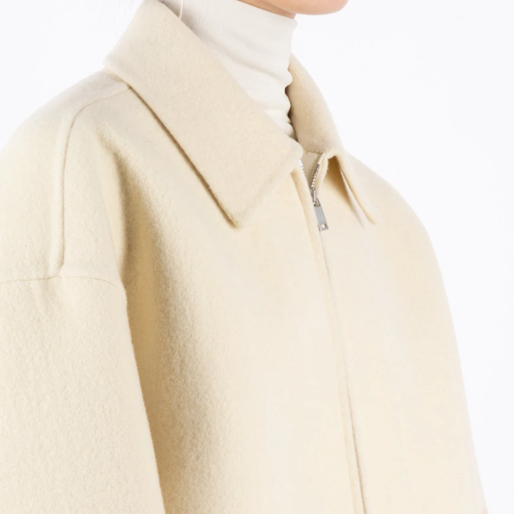 Jil Sander Parel Wollen Jas White Dames
