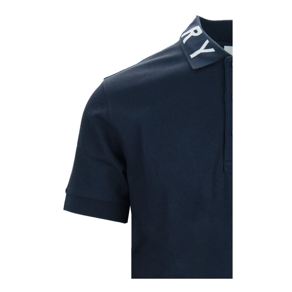 Burberry Wit Basic Polo Shirt met Logo Blue Heren