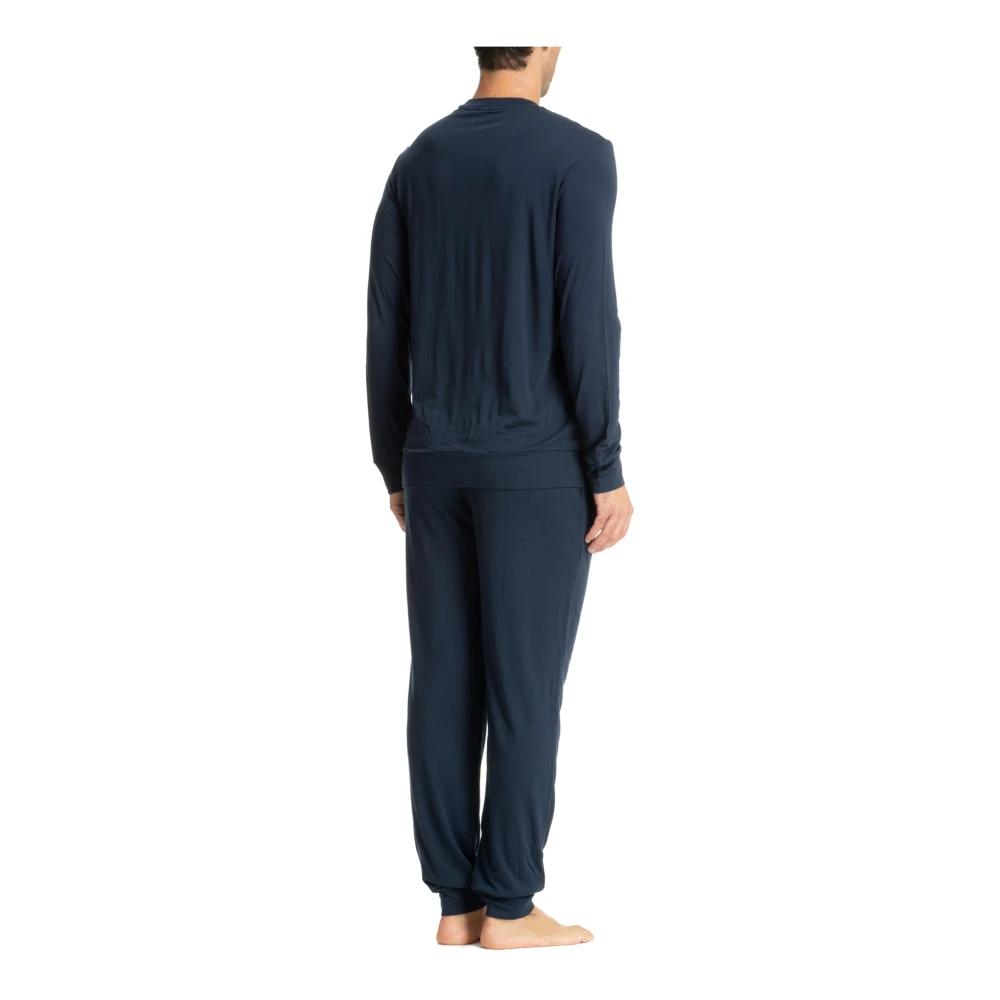 Emporio Armani Pyjama met middelhoge taille en details Blue Heren