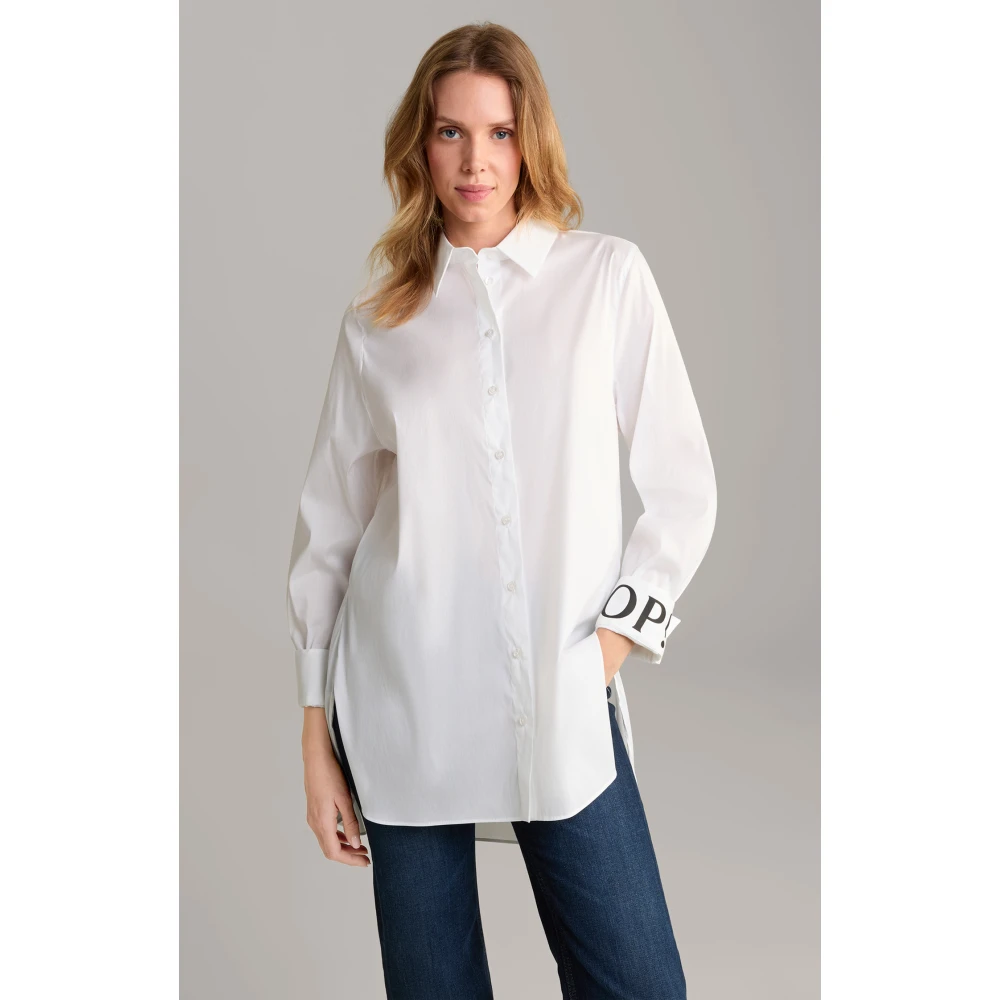 Joop! Witte blouse met zijsplitten White Dames