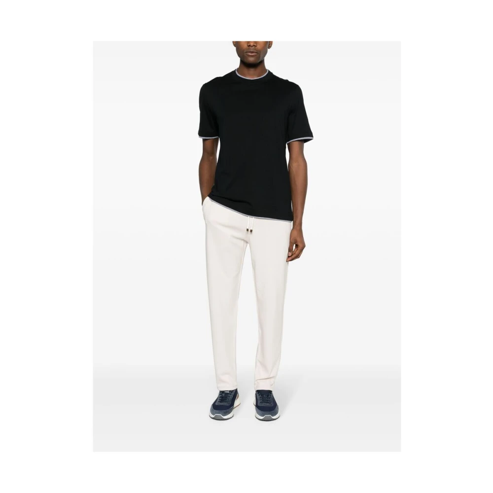 BRUNELLO CUCINELLI Zwart Katoenen Jersey Gelaagd T-shirt Black Heren