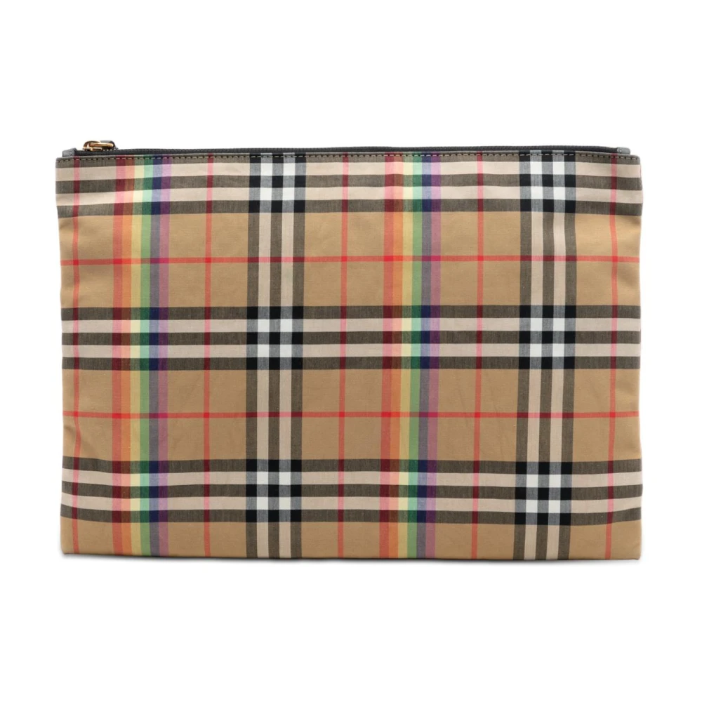 Burberry Vintage Women's Brown Pre-Owned Vintage Nova Check Clutch Bag
