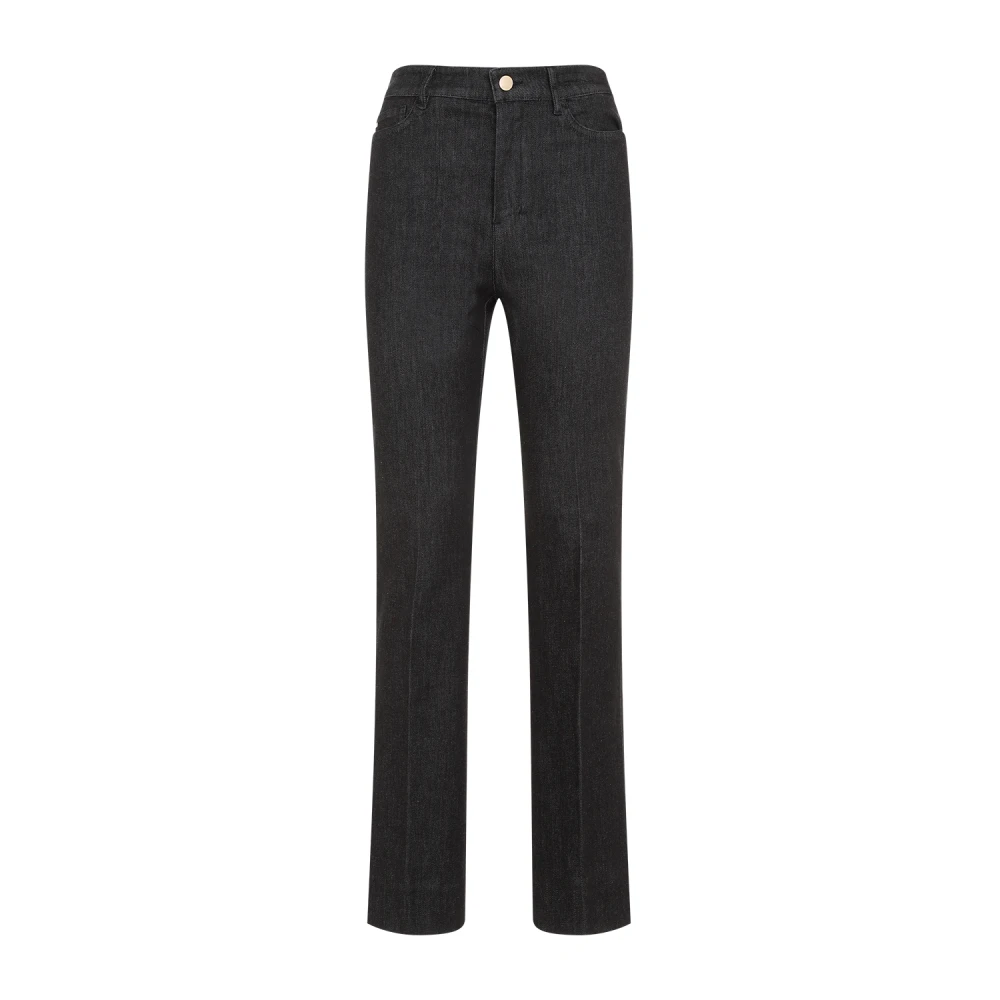 Max Mara Svarta Denim Stretchbyxor Black, Dam