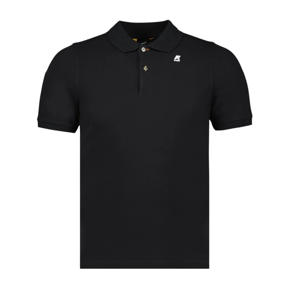 K-Way Mannelijk Zwart Tops Heren, M, Katoen, Heren Polo Vinnie Shirt